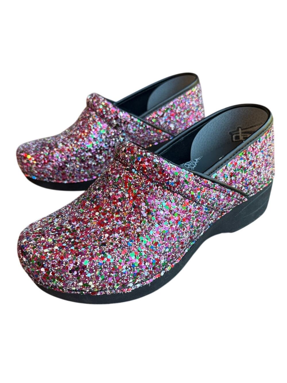 Dansko XP 2.0 "Party Glitter" Leather Professional Clogs size EU 41/US 10.5 WIDE